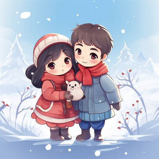 Cute Korean lovers couple romance