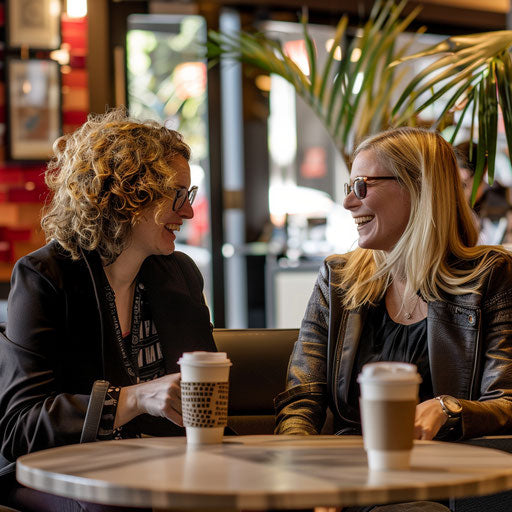Casual coffee chat among employees