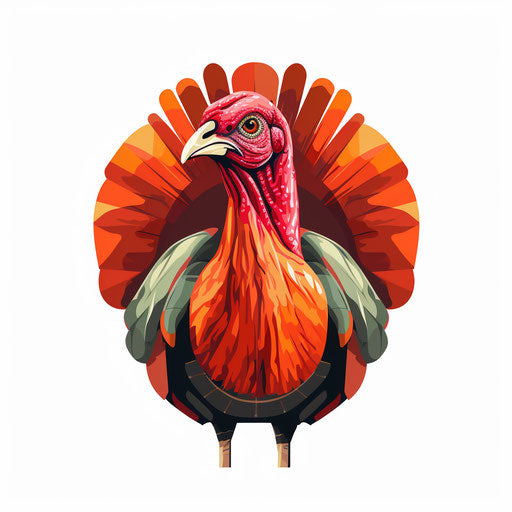 Minimalist-style turkey clip art on white background