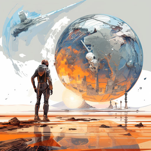 Future illustration in the style of oil painting