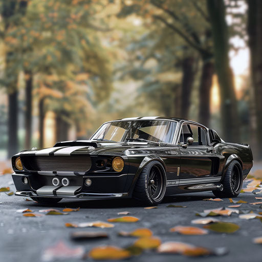 Ford Mustang GT Shelby with transparent wheels and cutting-edge suspension