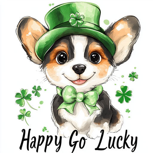 Cheerful puppy for St. Patrick's Day