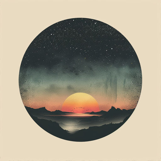 Vivid sunrise over horizon, hinting new beginnings