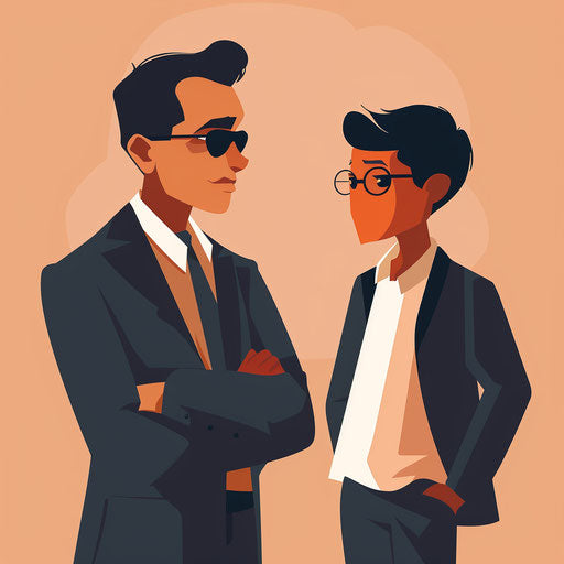 Businessman image as mentor, guiding young entrepreneurs