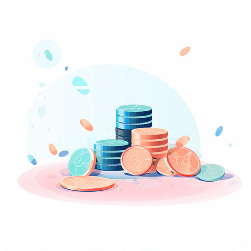 Money in Minimalist Style on White Background