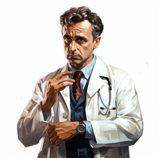 Doctor illustration in the style of oil painting
