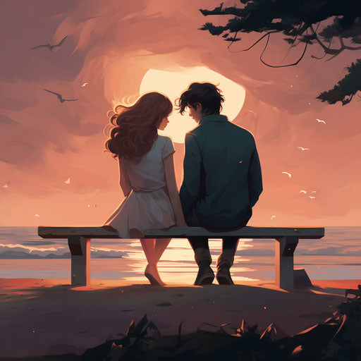 Two people sitting on a park bench