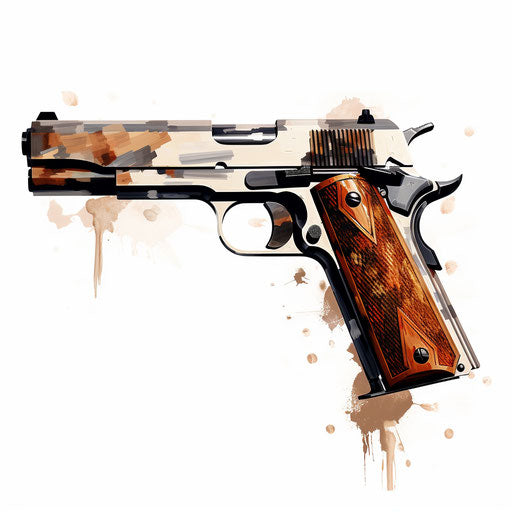 Gun artwork in the style of Oil painting