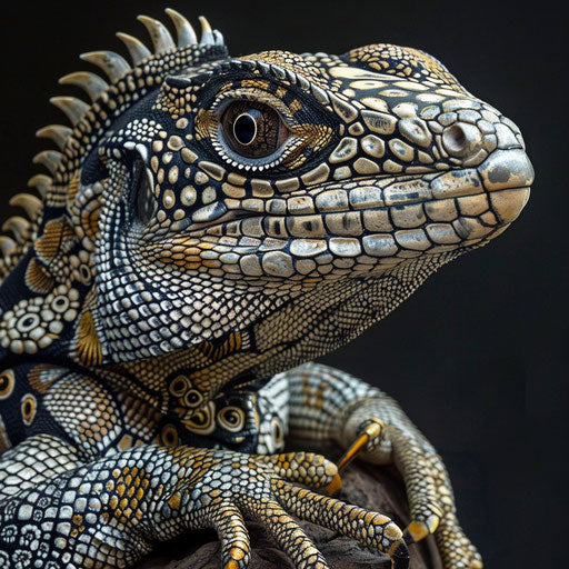 Lizard with intricate patterns on its scales