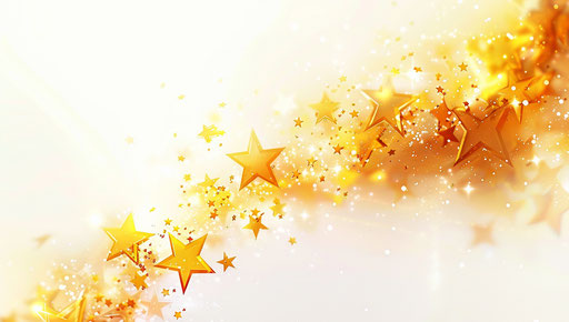 Stars on white background, yellow and gold style, animated shapes
