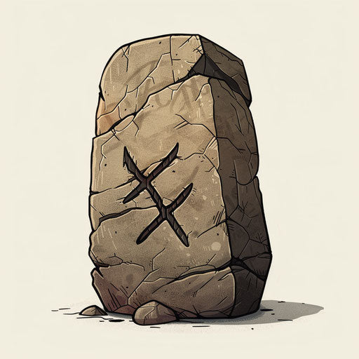 Enigmatic tattoo sketch of an ancient rune stone