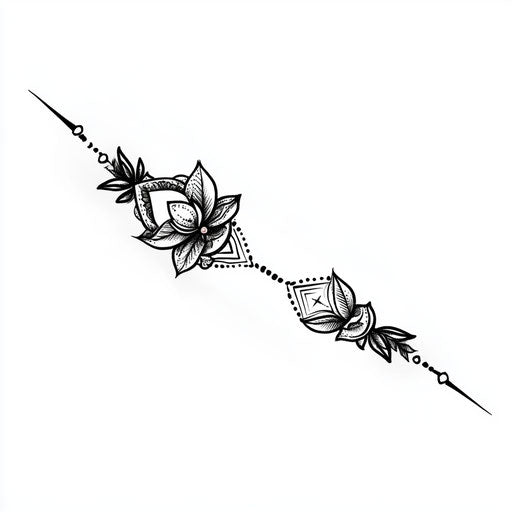 Tribal tattoo on arm black ink on white