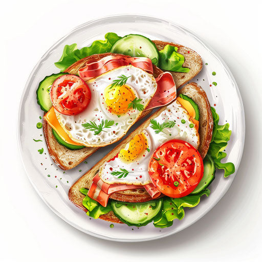 Realistic lunch clipart on flat white background