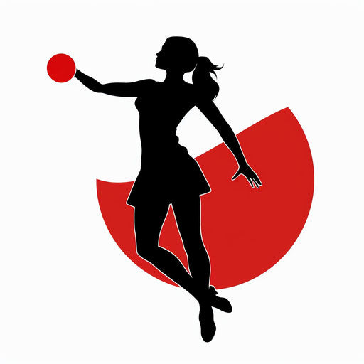 Minimalist netball clipart on a white background