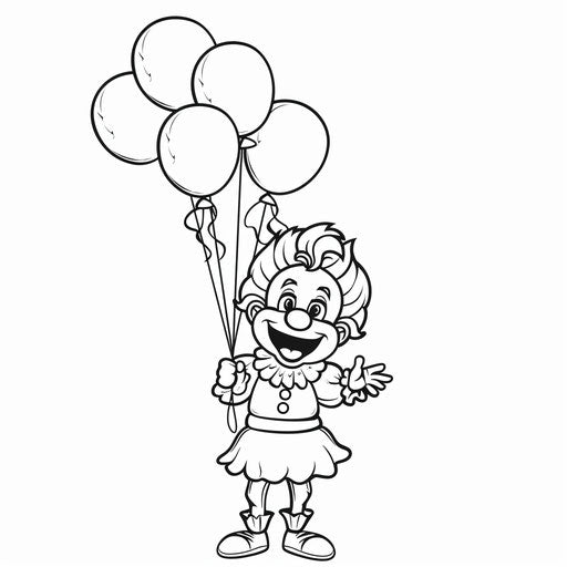Cheerful clown with balloons