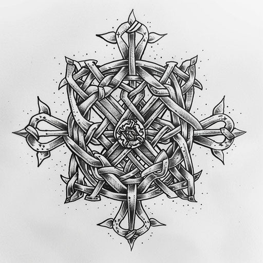 Flat tattoo sketch of a sigil for friendship