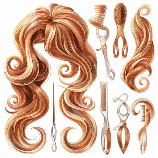 Realistic hairdresser clipart on flat white background