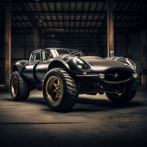 jaguar e type car Fat tires