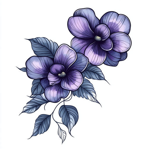 Violet Flower Tattoo Tattoo Craft Set