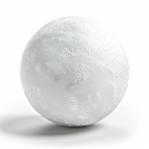 Realistic snowball clipart on a flat and white background