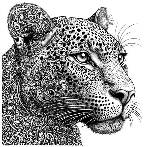 Detailed leopard with intricate fur patterns