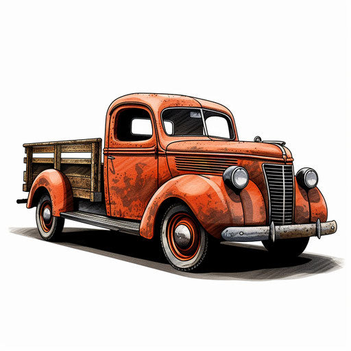 Vehicle clipart in the style of Chiaroscuro Art, on white background