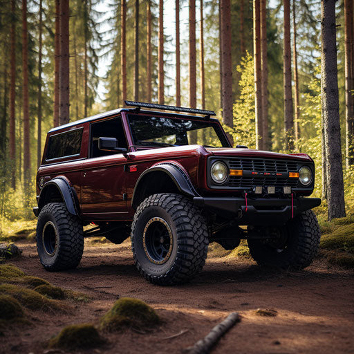 Classic Burgundy Ford Bronco Vehicle