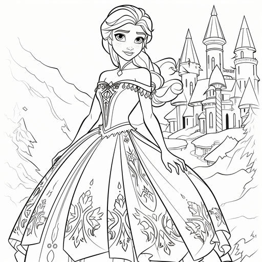 Frozen princess coloring sheet