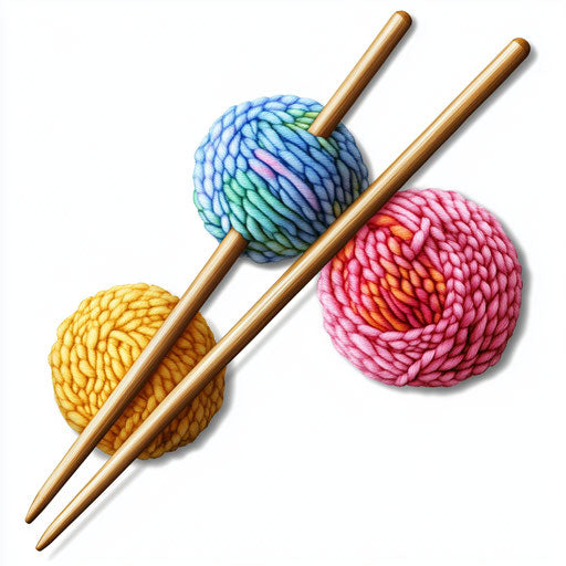 Realistic clipart of knitting needles, high-res, isolated