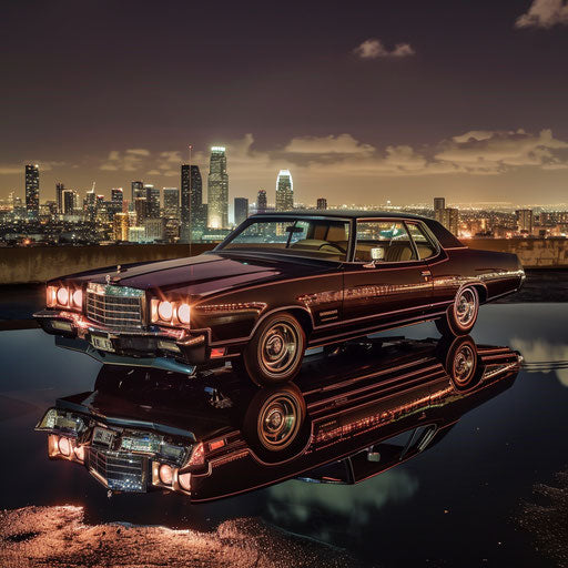 1976 Malibu Classic with super sleek mirror finish at night