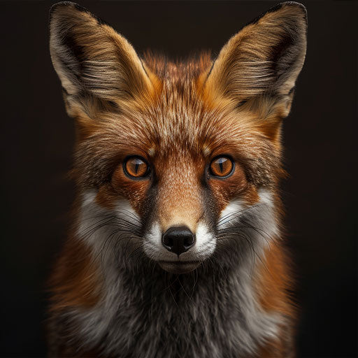Red fox with an inquisitive look, detailed and sharp, in the style of Elke Vogelsang