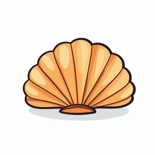 Clam clipart in Minimalist style, on a white background