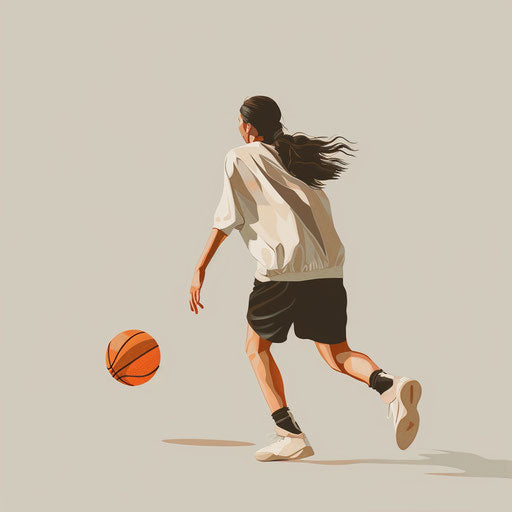 Photo realistic basketball clipart on cream background