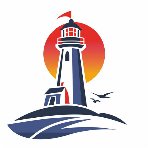 Abstract lighthouse symbolizing guidance and watchfulness