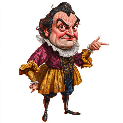 Humorous caricature of a Lorenzo de Medici clipart