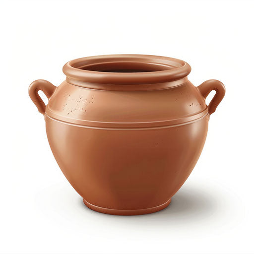 Realistic pot illustration on flat white background, with smooth gradients and high detail
