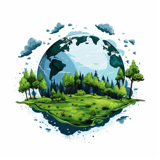 Minimalist Earth Day artwork, on a white background