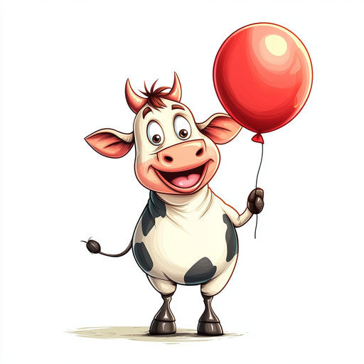 Humorous cow face caricature