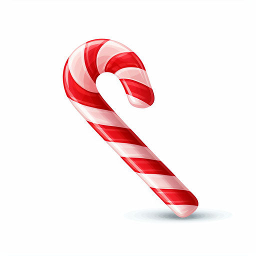 Candy cane clipart in the style of Chiaroscuro Art, on white background