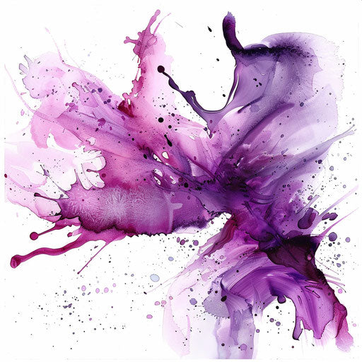 Abstract violet watercolor splash tattoo design