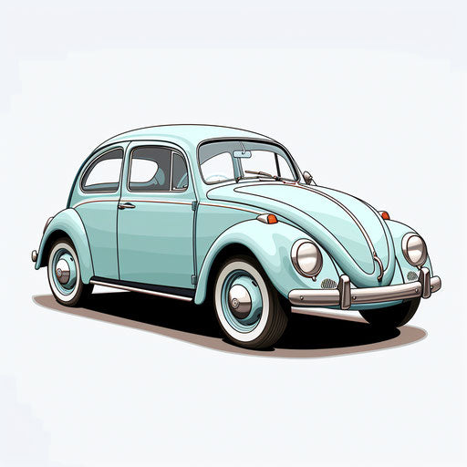 Seafoam blue VW Beatle classic car