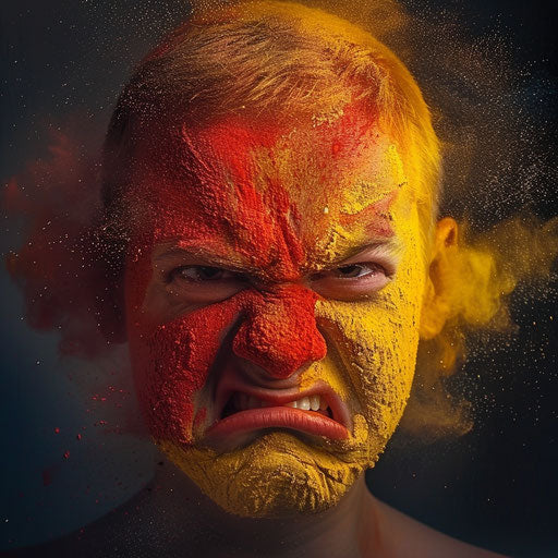 Angry face with explosive emotional sensitivity – IMAGELLA