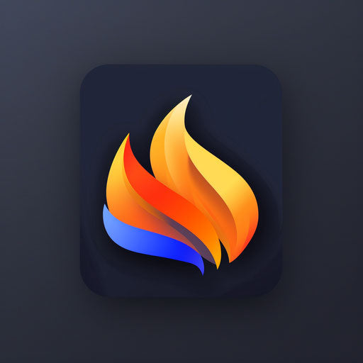 Dynamic app logo with high contrast and a powerful design