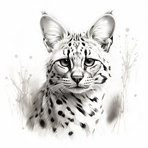 Drawing of a serval cat