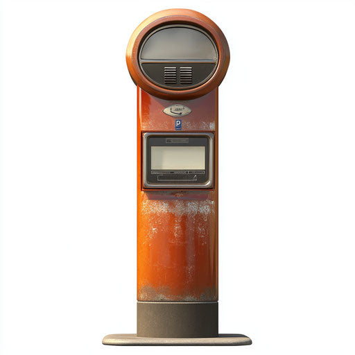 Realistic illustration of a parking meter, high resolution, isolated
