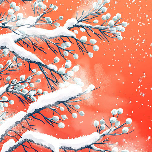 Realistic winter clipart photo on a flat vibrant coral background