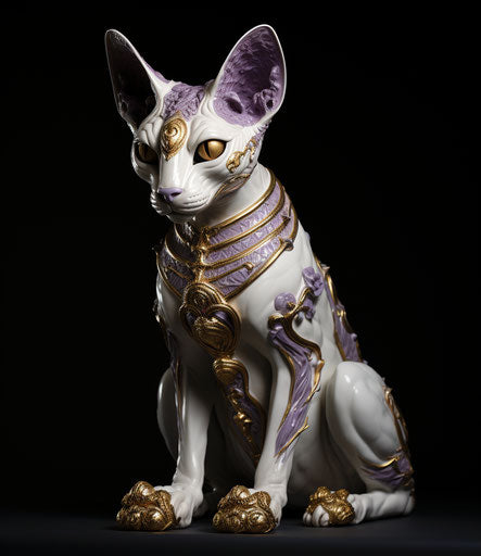 Sphinx, recontextualized, spiky mounds, light gold 13:15