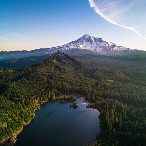 Sunset over Mount Rainier from the north