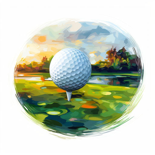 Golf balls in the style of oil painting