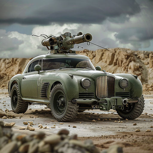Military Bentley R Type Continental in combat zone